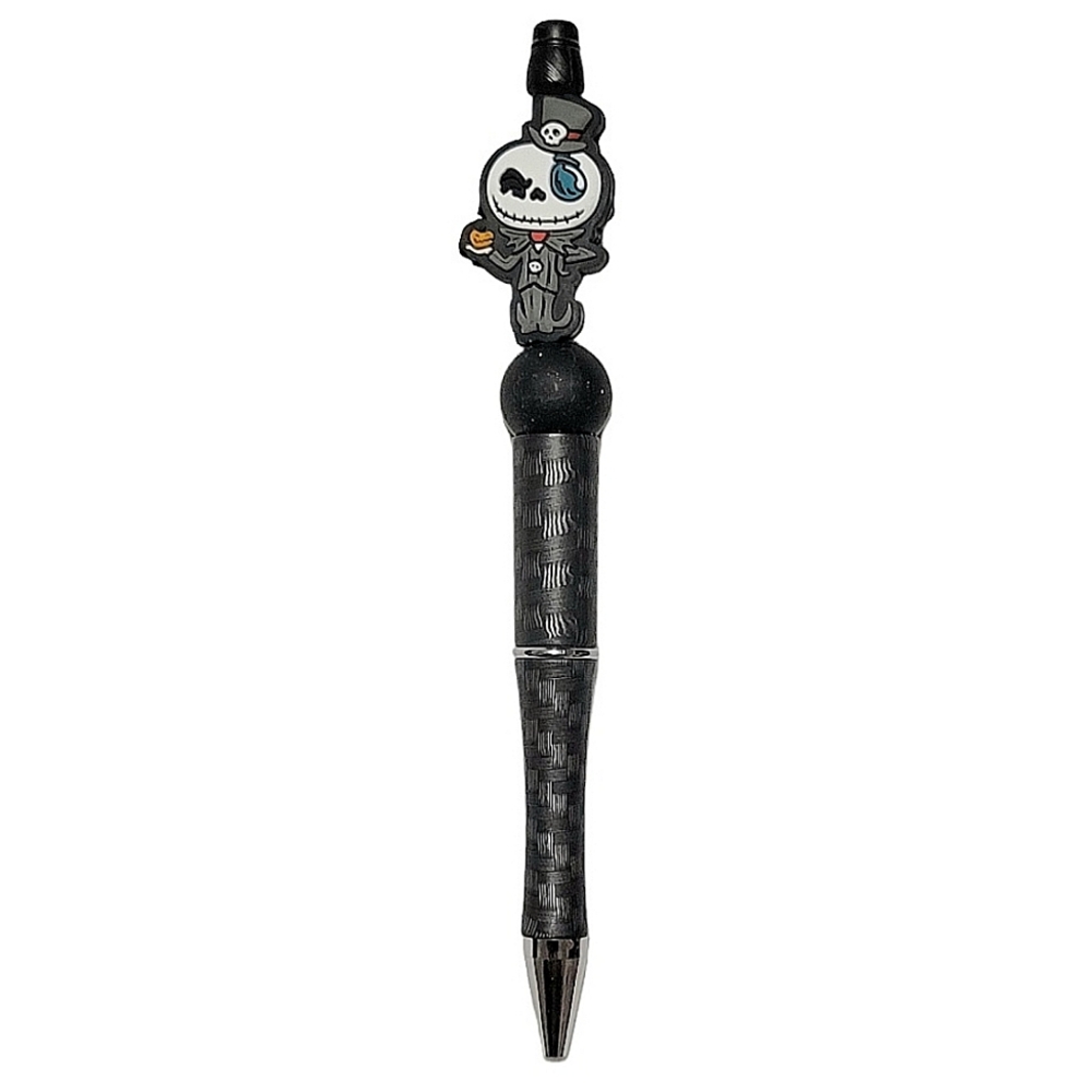 Jack Skellington Beaded Ballpoint Twist Pen Focal Bead Black
